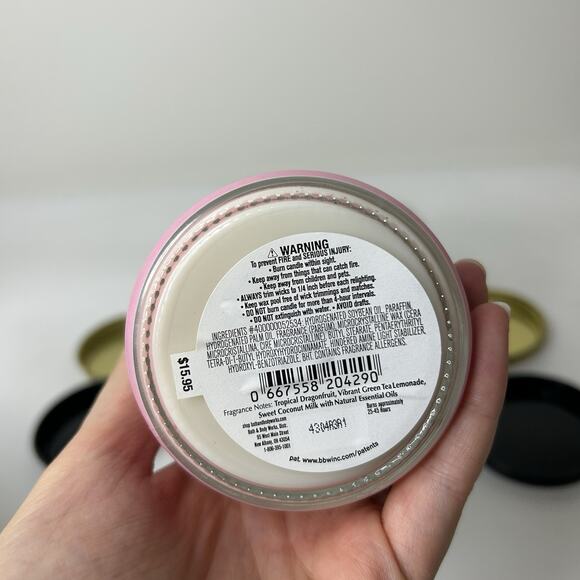 BATH AND BODY Single Wick 4 Candles Iced Dragonfruit Tea & Island Margarita 7oz - Picture 6 of 7